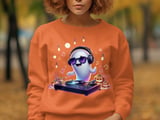 DJ Ghost T-Shirt, Halloween Party Tee, Spooky Season Music, Cute Ghost with Headphones, Turntable, Halloween Pumpkins T Shirt thumbnail 2