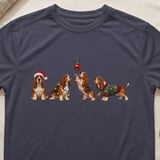 Christmas Basset Hounds Tee thumbnail 6