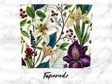 Botanical Tumbler Wrap PNG, Seamless Floral Sublimation Design, 20oz Skinny Tapered Digital Download thumbnail 14
