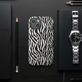 Zebra Print Tote Bag Aesthetic & Phone Case, Black White Animal Pattern, Trendy Y2K Style Purse, Wild Fashion Accessory Gift for Her thumbnail 8