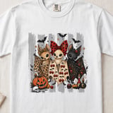 Cute Halloween Bat Friends T-Shirt, Spooky Season Sweatshirt, Whimsical Goth Chibi Bats Pumpkin Skull thumbnail 11
