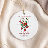 Mahjong Christmas Ornament 2026, The Year I Learned Mahjong Keepsake, Cute Kawaii Tile Holiday Gift for Game Night Player and Lover thumbnail 5