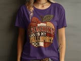 Teaching Is My Fall Sport Tee or Sweatshirt, Faux Patchwork Design thumbnail 20