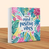 Positive Vibes Canvas Wrap, Motivational Wall Decor, Floral Art, Tropical Leaves, Home Decor, Inspiring Gift, Positive Mind Wall Art thumbnail 5