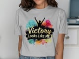 Cancer fighting t-shirt, Victory Looks Like Me tee, cancer survivor gift, motivational top, cancer awareness shirt, colorful graphic TShirt thumbnail 6