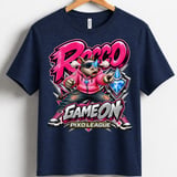Rocco Rhino Game On Youth Gaming T-Shirt, Boys Girls Gamer Tee, Pink Streetwear Graphic Shirt, Pixo League thumbnail 3