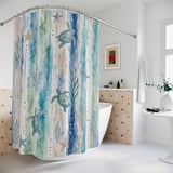 Coastal Reef Watercolor Shower Curtain thumbnail 2