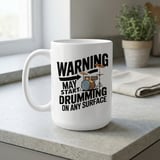 Drummer Gift Mug – Warning: May Start Drumming thumbnail 6