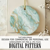 Teal Marble Tumbler Design, Digital Papers, Gold Veins, Printable Tumbler Png, Floral Junk Journal Pages, Watercolor Flower Backgrounds thumbnail 3