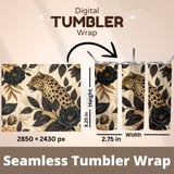 Digital Leopard Pattern, Floral Digital Paper, Animal Print, Digital Bundle, Seamless Pattern, Commercial Use, Printable Pattern, PNG JPG thumbnail 9