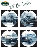 Vintage Truck 40oz Tumbler Wrap Design PNG, Misty Forest Mountain Classic Pickup Car Sublimation Wrap Digital Download for Him thumbnail 8