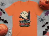 Nautical Halloween Witchs Regatta Full Moon Start Sailboat Graphic Sailor Ocean Wave Crewneck Sweatshirts thumbnail 4