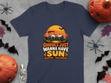 Ghouls Just Wanna Have Sun Boating Halloween Pontoon Boat Ghost Sunset Crewneck Sweatshirts Graphic thumbnail 3