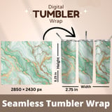 Mint Marble Tumbler Design, Gold Veins Digital Paper, Floral Scrapbooking, Watercolor Backgrounds, Digital Art, Sublimation Design thumbnail 7