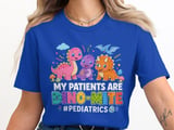 Pediatric Nurse Dinosaur T-Shirt: Cute Dino-Mite Patients, PEDS Nursing Appreciation thumbnail 5