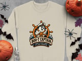 Boo T Captain Ghost Nautical Ship Wheel Halloween Funny Sailor Graphic Crewneck Sweatshirts thumbnail 7