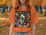 Spooky Ghost Library T-Shirts, Reading Ghost Tee, Halloween Ghost Shirt, Bookish Ghost Tshirt, Halloween T-Shirts, Ghost Lover Gift thumbnail 4