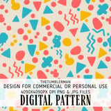 Digital Pattern Bundle, Abstract Shapes, Geometric Design, Digital Paper Pack, Scrapbook Paper, Backgrounds, Commercial Use Graphics thumbnail 1