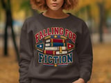 Falling For Fiction Sweatshirt, Bookish Hoodie, Dark Academia Tote Bag, Vintage Reading Crewneck, Cute Book Lover Gift For Readers thumbnail 11