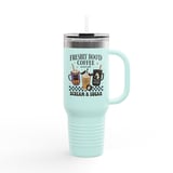 Freshly Boo'd Coffee Tumbler, Halloween Tumbler, Spooky Season, Coffee Lover Gift, Ghost Bat Pumpkin, Scream and Sugar Tumbler thumbnail 4