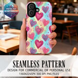Pastel Watercolor Hearts Digital Art thumbnail 1