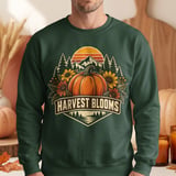 Vintage Fall Pumpkin Sweatshirt, Retro Harvest Blooms Hoodie, Cozy Autumn Mountain Graphic Tote Bag, Cute Cottagecore Floral Halloween Gift thumbnail 1