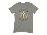 Saved by Grace Christian T-Shirt, Ephesians 2:8 Floral Cross Faith Tee, Inspirational Religious Scripture Women's Apparel Gift thumbnail 3