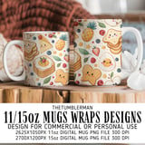 Kawaii Food Digital Pattern, Cute Toast Digital Bundle, Breakfast Seamless Pattern, Kawaii Fruit Pattern, Food Clipart, Digital Download thumbnail 4