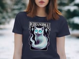 Purranormal Cat Ghost T-Shirt, Cute Cat Lover Gift, Halloween Cat Tee, Paranormal Themed Shirt, Spooky Cat Graphic Tee thumbnail 3