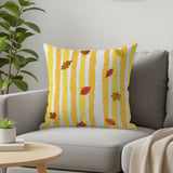 Fall Leaf Yellow Stripe Throw Pillow Case & Table Runner, Autumn Home Decor, Seasonal Accent Pillows thumbnail 4