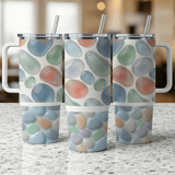 40oz Tumbler Sublimation Wrap, Seamless Pebble Digital Paper, Distressed Tapered Design, Abstract Stones Pattern, Print File thumbnail 5