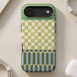 Green Checkerboard Stripes MagSafe® Phone Case thumbnail 4