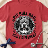 Pit Bull Dad Built Different Tee | Pit Bull Dad Shirt | Pittie Dad Gift | Dog Dad Apparel thumbnail 2