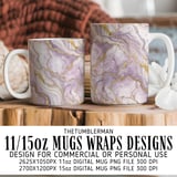 Lavender Marble Tumbler Digital Download, Gold Vein Marble Background, Floral Digital Paper, Junk Journal, Scrapbooking, Tumbler png thumbnail 4