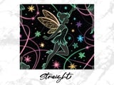 Fairy Tumbler Wrap Digital, Glow In The Dark Stars 20oz Skinny Seamless Tumbler Design, Magical Girl Tumbler Sublimation, Neon Stars Galaxy thumbnail 4