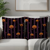 Halloween Jack O'Lantern Woven Blanket, Spooky Cute Pink Stripe Velveteen Blanket, Y2K Aesthetic Throw Pillow Decor Gift thumbnail 15