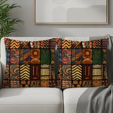 Global Boho Mosaic Velveteen Blanket, African Tribal Art Throw Pillow, Earthy Textured Woven Blanket, Unique Home Decor Gift thumbnail 17