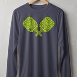 Pickleball Sport-Tek Long Sleeve Tee, Neon Yellow Crossed Pickleball Paddles Graphic, Sun Shield Shirt thumbnail 5