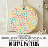 Digital Pattern, Doodle Pattern, Abstract Design, Digital Bundle, Colorful Shapes, Polka Dot, Geometric Pattern, Seamless Pattern, Digital thumbnail 3