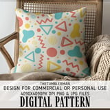 Digital Pattern Bundle, Abstract Shapes, Geometric Design, Colorful Pattern, Digital Paper Pack, Seamless Pattern, Scrapbook Paper thumbnail 5