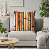 Halloween Bat Brush Stroke Pillows & Pillow Cases, Spooky Home Decor Table Runner, Goth Fall Gift Idea thumbnail 2