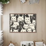 Black and White Cats Blanket,  Cat Lover Gift, Cozy Woven  Blanket, Cat Decor Tapestry Blanket thumbnail 2
