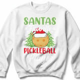 Pickleball Gildan Crewneck Sweatshirt, Santas Favorite Pickleball Player, Court Warm Up thumbnail 2
