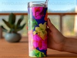 Vibrant 3D Fluid Art Tumbler Wrap PNG | Seamless Abstract Colorful Glossy Design for 20oz Skinny Sublimation Digital Download thumbnail 4