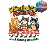 Whimsical Cats Picnic Mug Wrap thumbnail 2