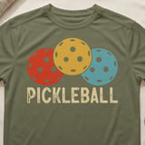 Pickleball Sport-Tek Performance Tee, Retro Distressed Pickleball Graphic, Breathable Open-Play Court Apparel thumbnail 4