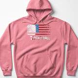 Pickleball Gildan Fleece Hoodie, Pickleball Patriotic USA Flag Graphic Print, Warm Court Pullover thumbnail 11