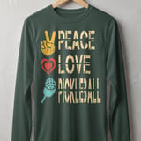 Pickleball Sport-Tek Long Sleeve Tee, Peace Love Pickleball, Sun Shield Shirt thumbnail 7