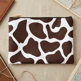Cute Cow Print Laptop Sleeve, Brown White Spotted Bovine Aesthetic Accessory Pouch, Farm Animal Tech Case, Unique Gift thumbnail 10