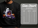 Knitting Ghost T-Shirt, Halloween Ghost Shirt, Spooky Season T-Shirt, Cute Ghost T-Shirt, Ghost and Cat Tee, Pumpkin T-Shirt thumbnail 4